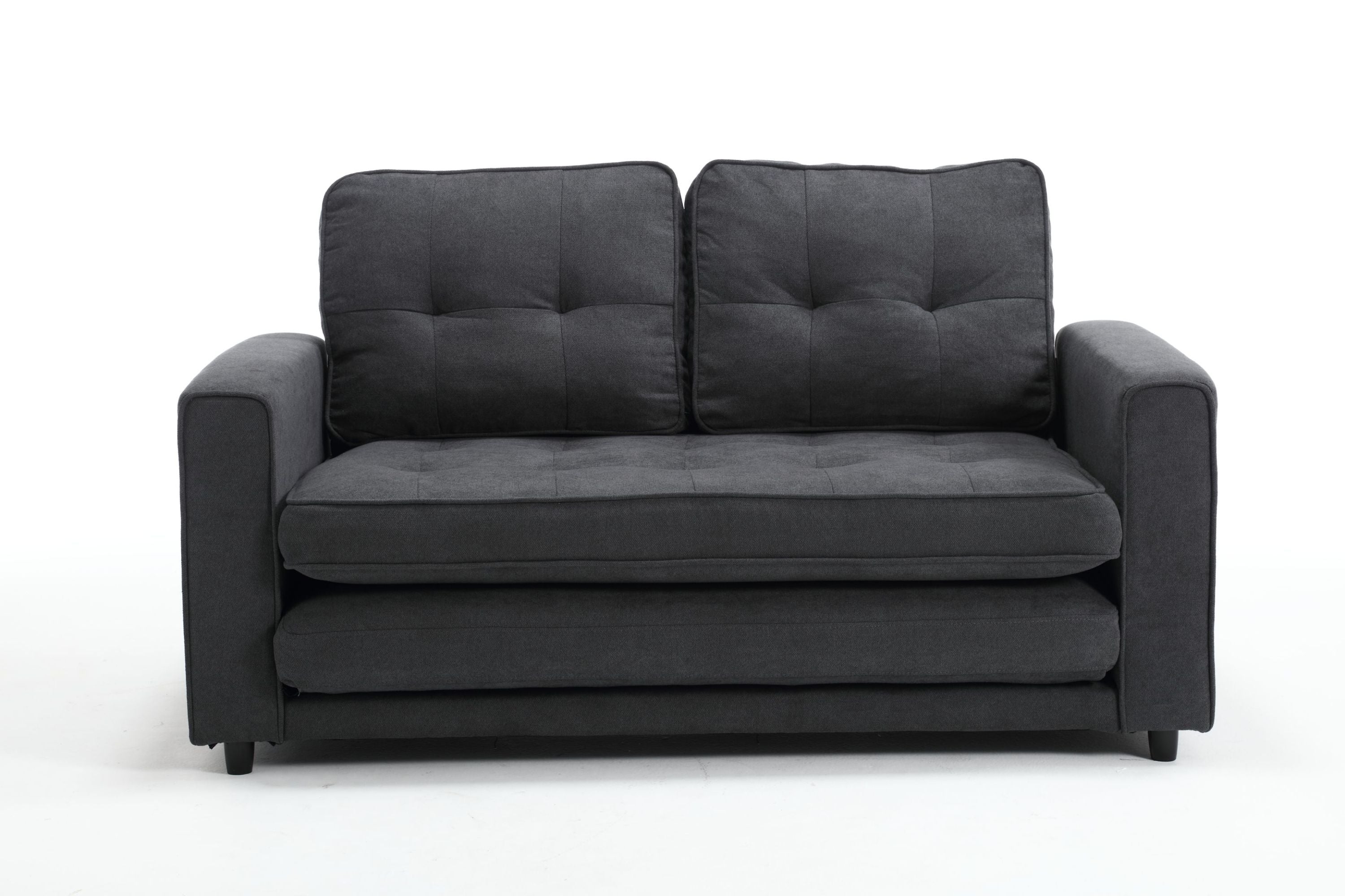 3 Fold Sofa,Convertible Futon Couch sleeper sofabed,Space saving loveseat,Pull Out Couch Bed for Living Room,Dark Gray & Light Gray & Beige,Velvet linen fabric - Grand Goldman Shop