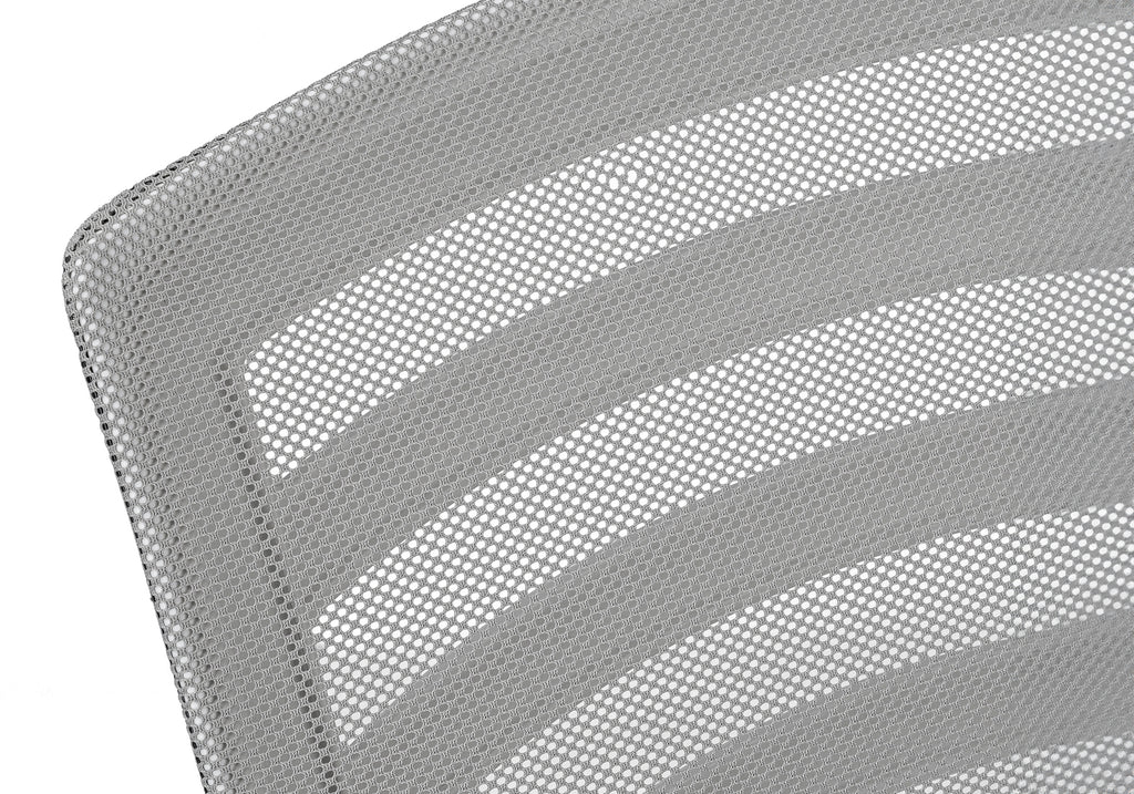 Office Chair, Adjustable Height, Swivel, Ergonomic, Armrests, Computer Desk, Work, Grey Mesh, Chrome Metal, Contemporary, Mod