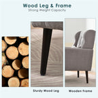 Modern Accent Chair Chenille Arm Chairs for Living Room Upholstered Comfy Soft Padded Lounge Chair with Pillow Solid Wood Leg Gray - Grand Goldman Shop