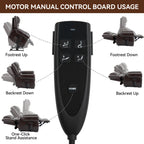 Power Lift Recliner Chair Heat Massage Dual Motor Infinite Position Up to 350 LBS, Faux Leather, Heavy Duty Motion Mechanism with USB Ports, Brown - Grand Goldman Shop