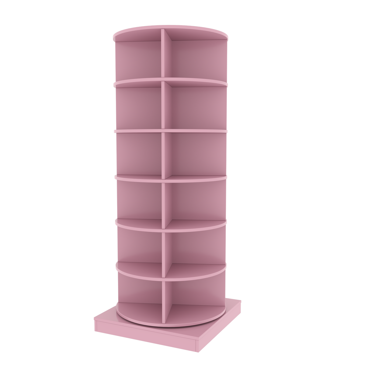 Modern Pink 360 Rotating Shoe Cabinet with 6 Layers for Space-Saving Organization, Plywood, Large Capacity - Grand Goldman Shop