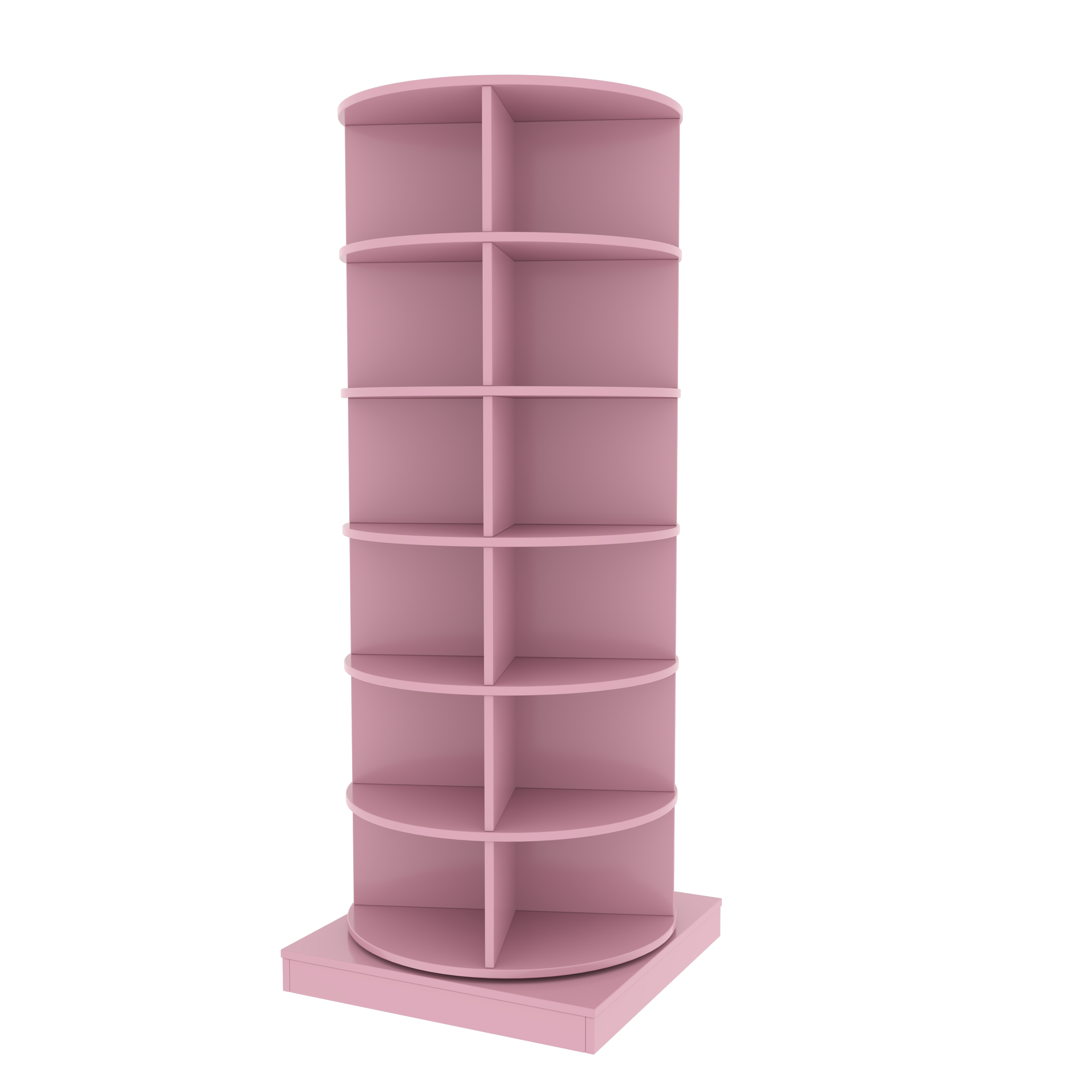 Modern Pink 360 Rotating Shoe Cabinet with 6 Layers for Space-Saving Organization, Plywood, Large Capacity - Grand Goldman Shop