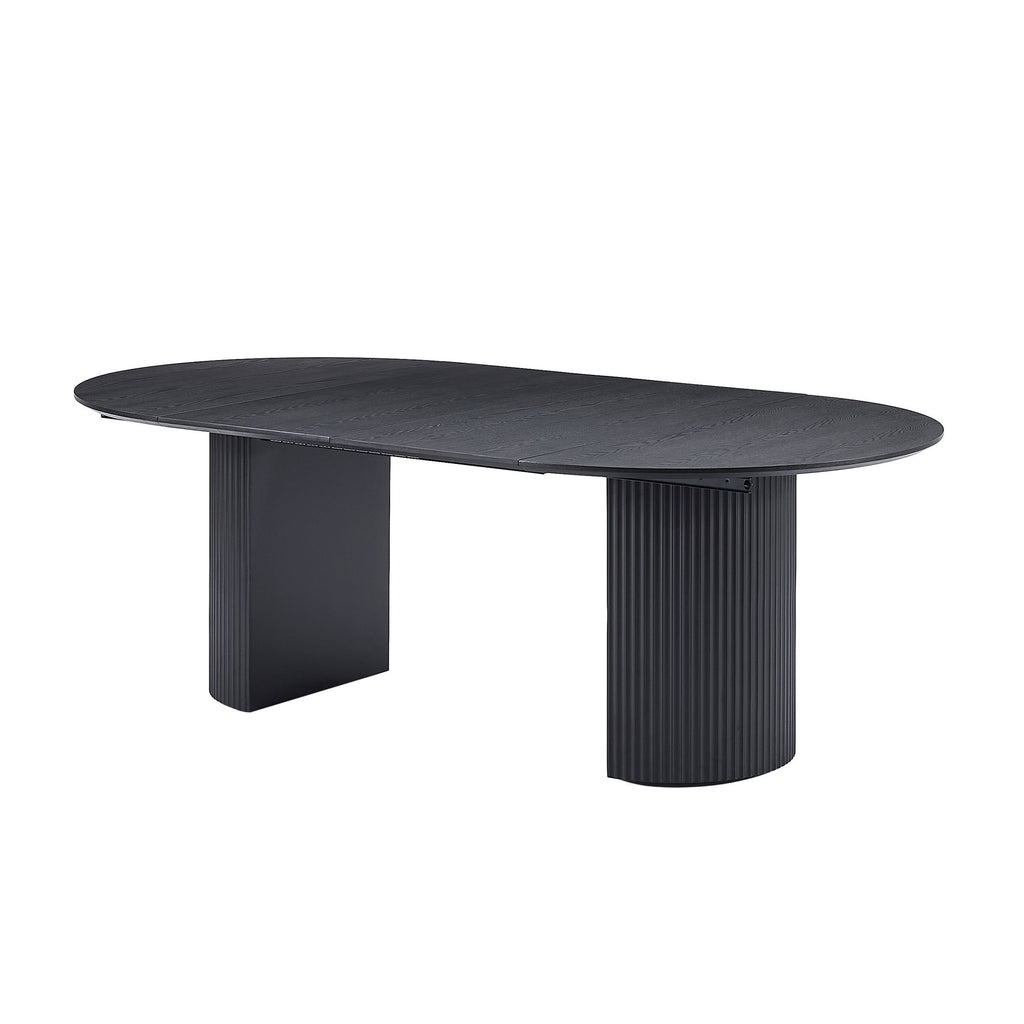 Expandable Dining Table,Solid Top Extending Table Modern Kitchen Table, Leisure Desk for Kitchen Dining Living Room Apartment.BLACK - Grand Goldman Shop