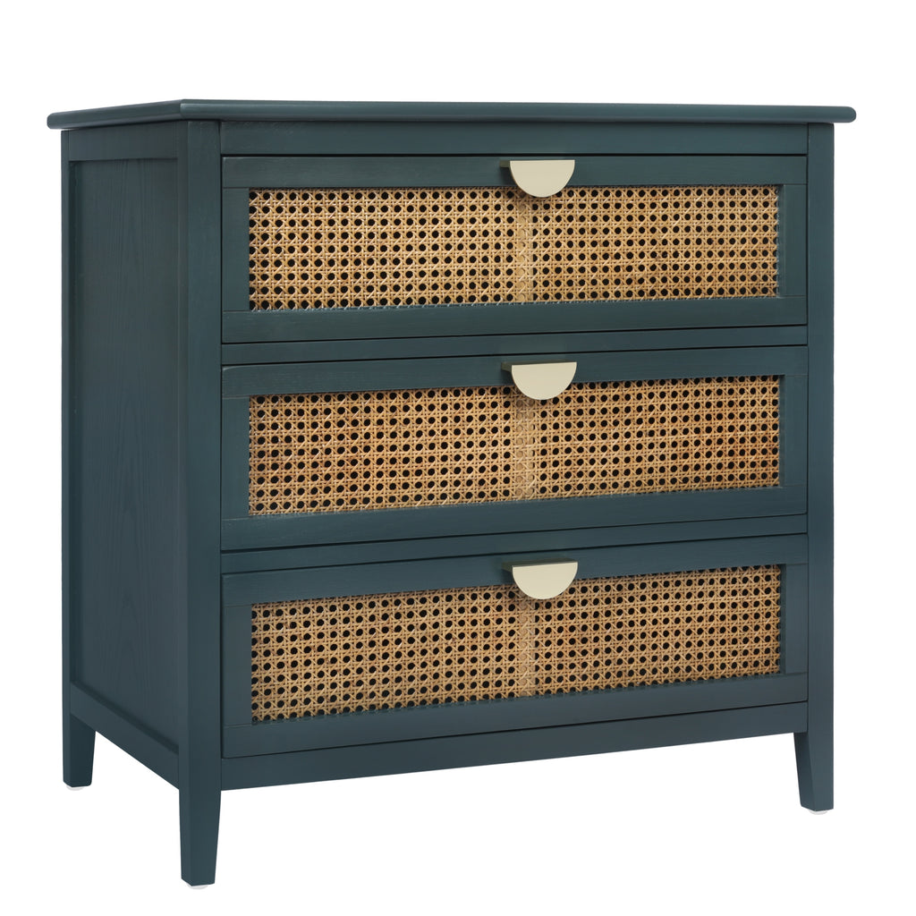 3 Drawer Cabinet, Natural rattan, American Furniture, Suitable for bedroom, living room, study - Grand Goldman Shop