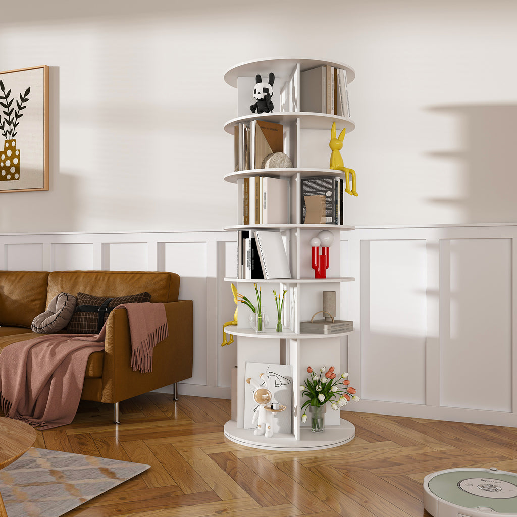 6-Tier Spinning Shoe Rack, Free Standing 360° Revolving Shoe Organizer,white - Grand Goldman Shop
