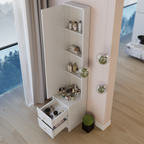 Simple Stylish Dressing Mirror Cabinet, Cosmetic Organizer Cabinet, Jewelry Cabinet, Extra Large Full Body Mirror, Multi Layer High Capacity Storage, 11.8' x 15.7' x 63', EPA, GCC, UL Certificate - Grand Goldman Shop