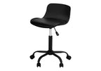 Office Chair, Adjustable Height, Swivel, Ergonomic, Computer Desk, Work, Juvenile, Black Leather Look, White Metal, Contempor