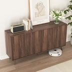 Sideboard Buffet Cabinet with Storage, Long Sideboard Storage Cabinet with 4 Doors, Wood Credenza Console Coffee Bar Cabinets with Adjustable Shelves for Living Room Kitchen Dining Room Walnut - Grand Goldman Shop