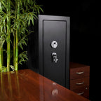 Tall Biometric Rifle Safe with 9.33 Cubic Ft Storage Capacity in Black Steel | Premium Home Decor - Grand Goldman