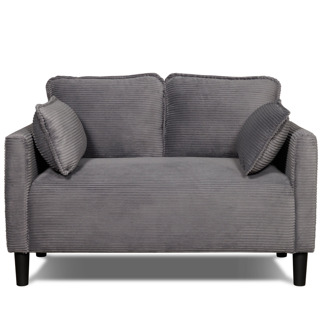 48' Soft Corduroy Loveseat Couch W/Soft Cushions,Side Storage Pocket,Sturdy Composite Board & Solid Wood Frame, High Rebound Sponge,Easy Assembly,Ideal for Living Room,Apartment,Dorm,Office. - Grand Goldman Shop