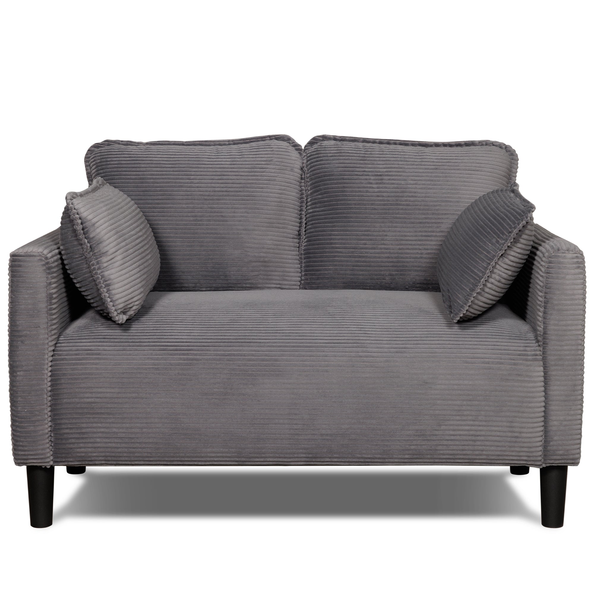 48' Soft Corduroy Loveseat Couch W/Soft Cushions,Side Storage Pocket,Sturdy Composite Board & Solid Wood Frame, High Rebound Sponge,Easy Assembly,Ideal for Living Room,Apartment,Dorm,Office. - Grand Goldman Shop