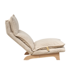 Foldable Metal Frame - Beige Reclining Single Sofa Chair for Bedroom or Balcony - Lazy Leisure Lounge Chair - Grand Goldman Shop