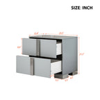 Elegant Nightstand with Metal Foot, Mirrored Bedside Table with 2 Drawers for Bedroom, Living Room, Gray (Old SKU: WF319353AAE) - Grand Goldman Shop