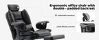 Office Chair Ergonomic 200 kg PU Leather Computer Chair with Lumbar Support and High Backrest, Ergonomic Desk Chair with Lift