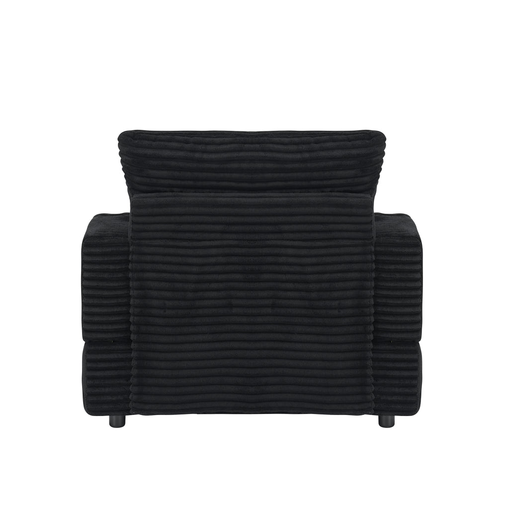 39-inch Spring upholstered armchair and Ottoman set - comfortable single sofa with cup holder and corduroy fabric, perfect for living room or bedroom - Grand Goldman Shop