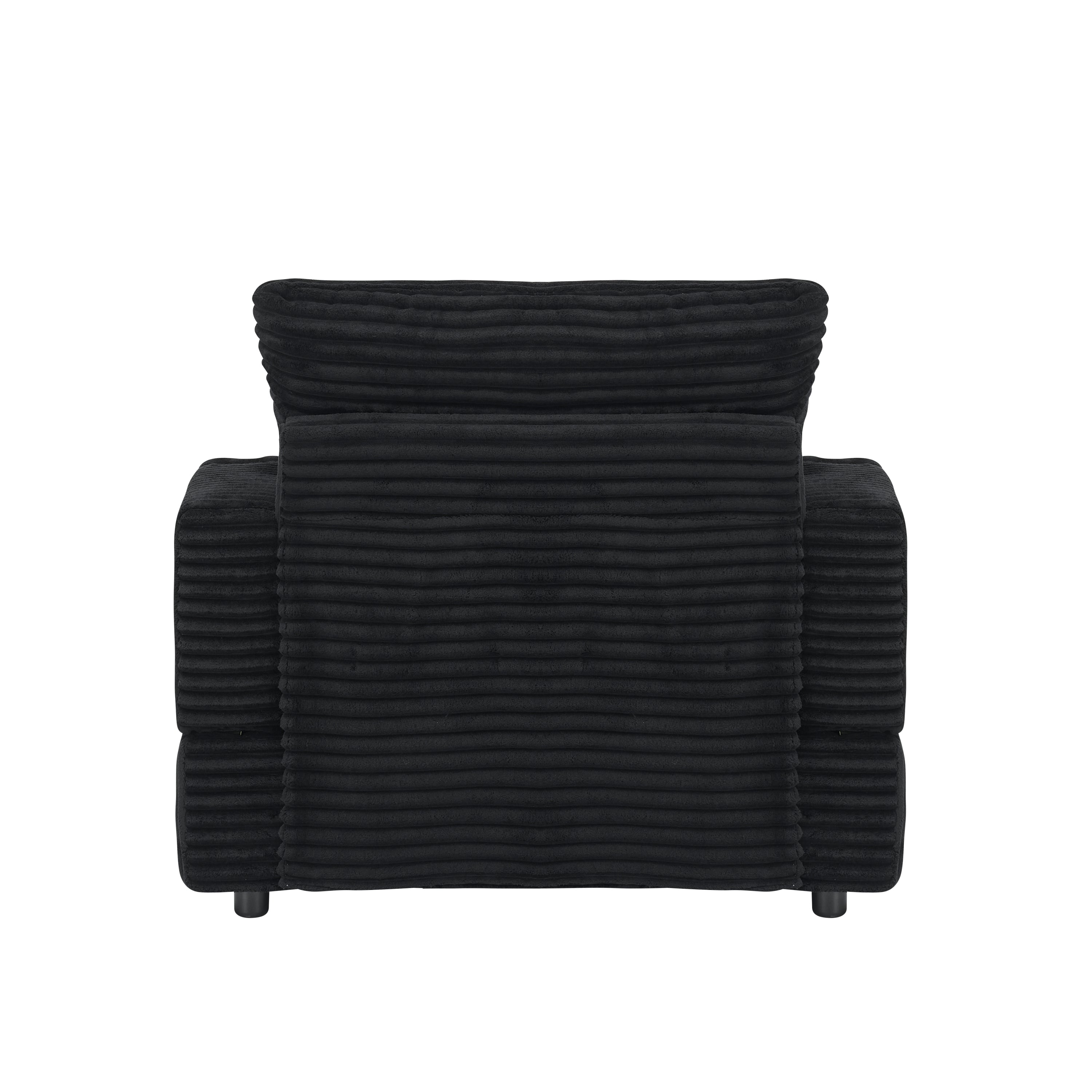 39-inch Spring upholstered armchair and Ottoman set - comfortable single sofa with cup holder and corduroy fabric, perfect for living room or bedroom - Grand Goldman Shop