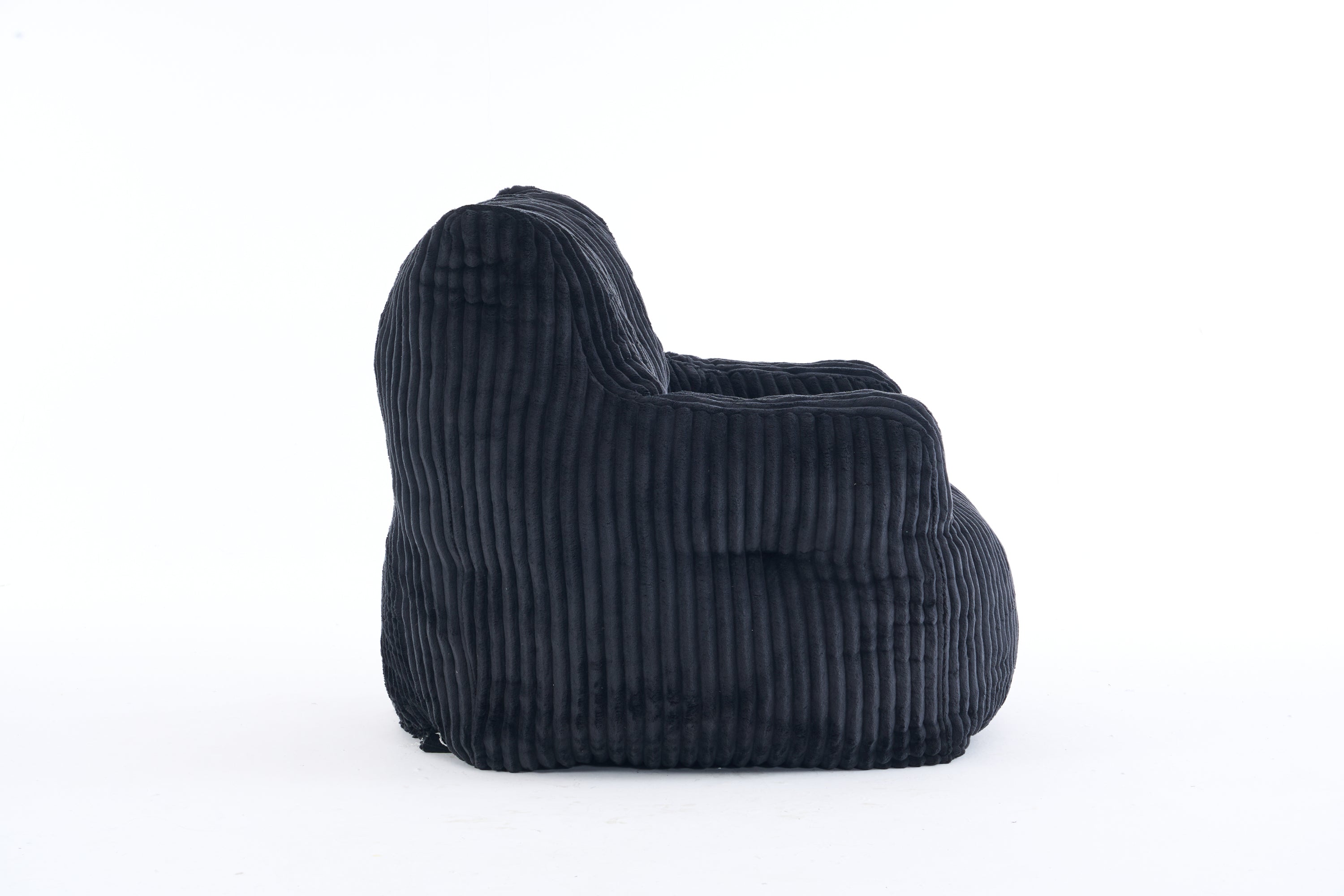 010-Soft Fluffy Corduroy Fabric Bean Bag Chair Filled With Memory Sponge,Black - Grand Goldman Shop