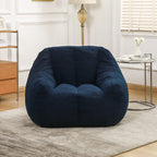 Comfy Bean Bag Chair with Memory Foam Filler – Tufted Soft Stuffed Bean Bag Sofa for Dorm, Apartment, or Living Room – Dark Blue - Grand Goldman Shop
