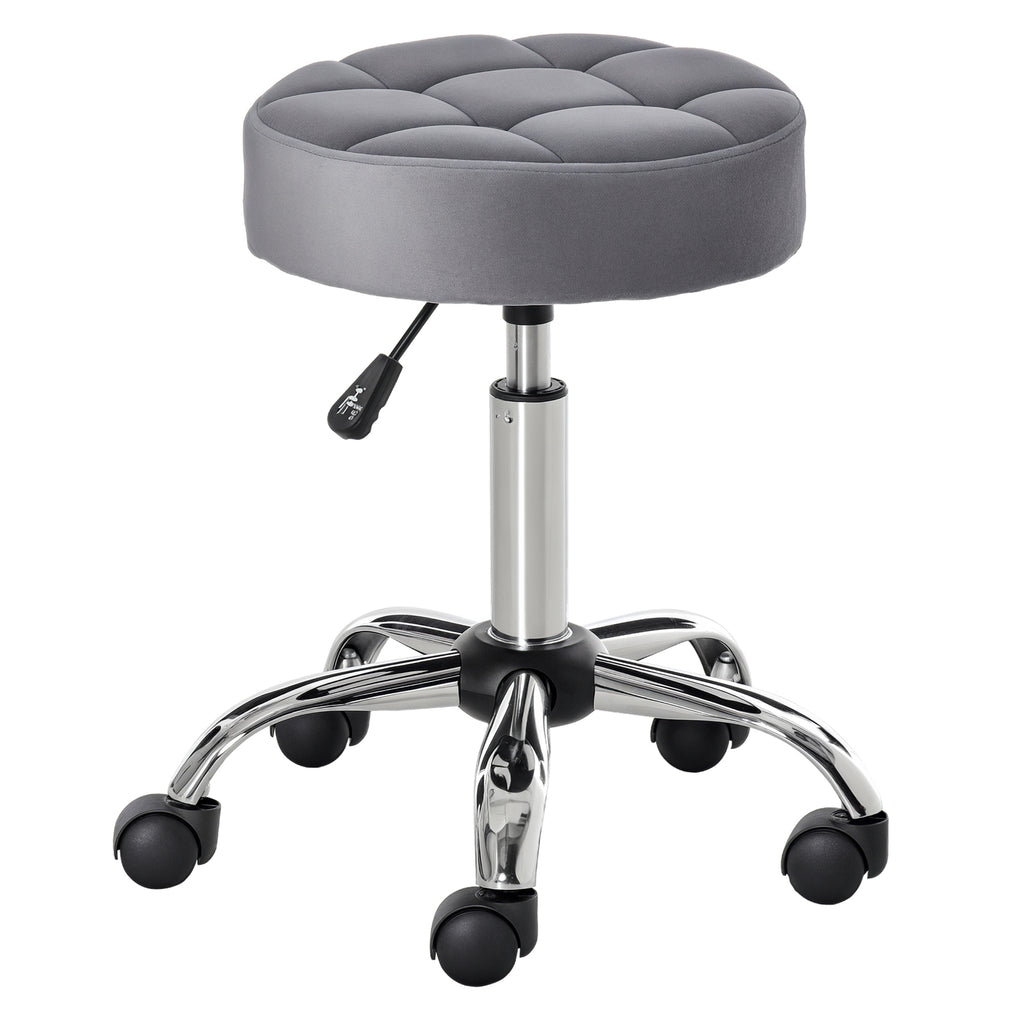 Office Chair Round Rolling Stool with Height Adjustable Lift, Vanity Chair - Grand Goldman