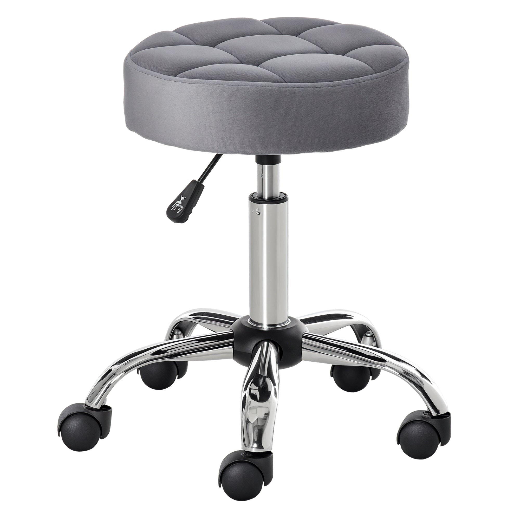 Office Chair Round Rolling Stool with Height Adjustable Lift, Vanity Chair - Grand Goldman