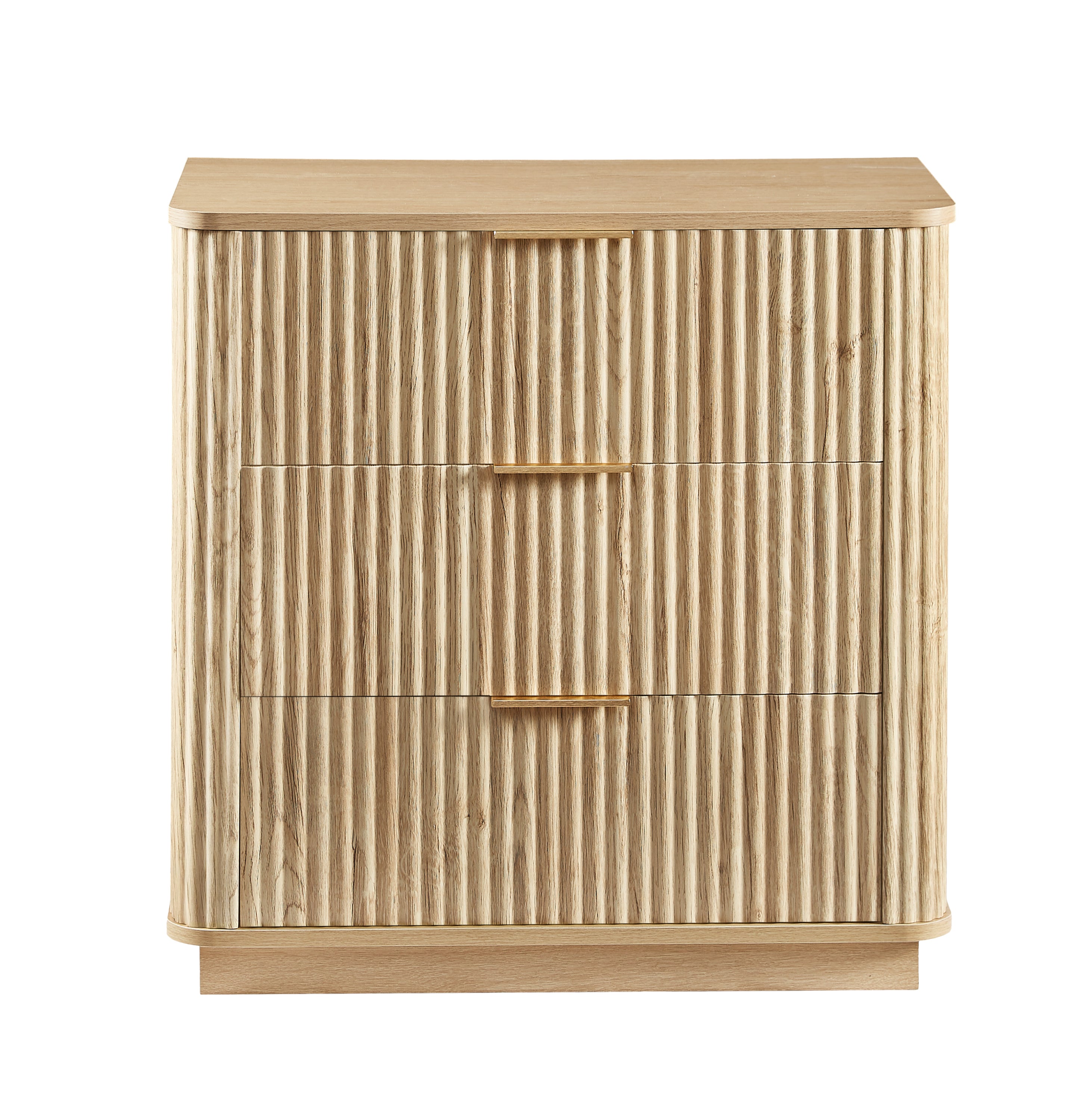 3 Drawers Drasser 2PCS, 27.6'' Wide Modern Chest of Drawers Curved wave Design,Nightstand,Wood Drawer Organizer for Bedroom, Living Room, Hallway, Oak,27.6''W x 15.8''D x 27.4''H. - Grand Goldman Shop