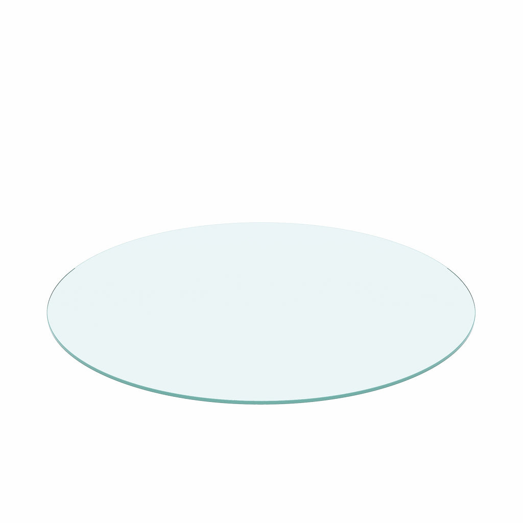Clear 20' Round Tempered Glass Table Top with Flat Polished Edge, 1/4' Thick - Grand Goldman Shop