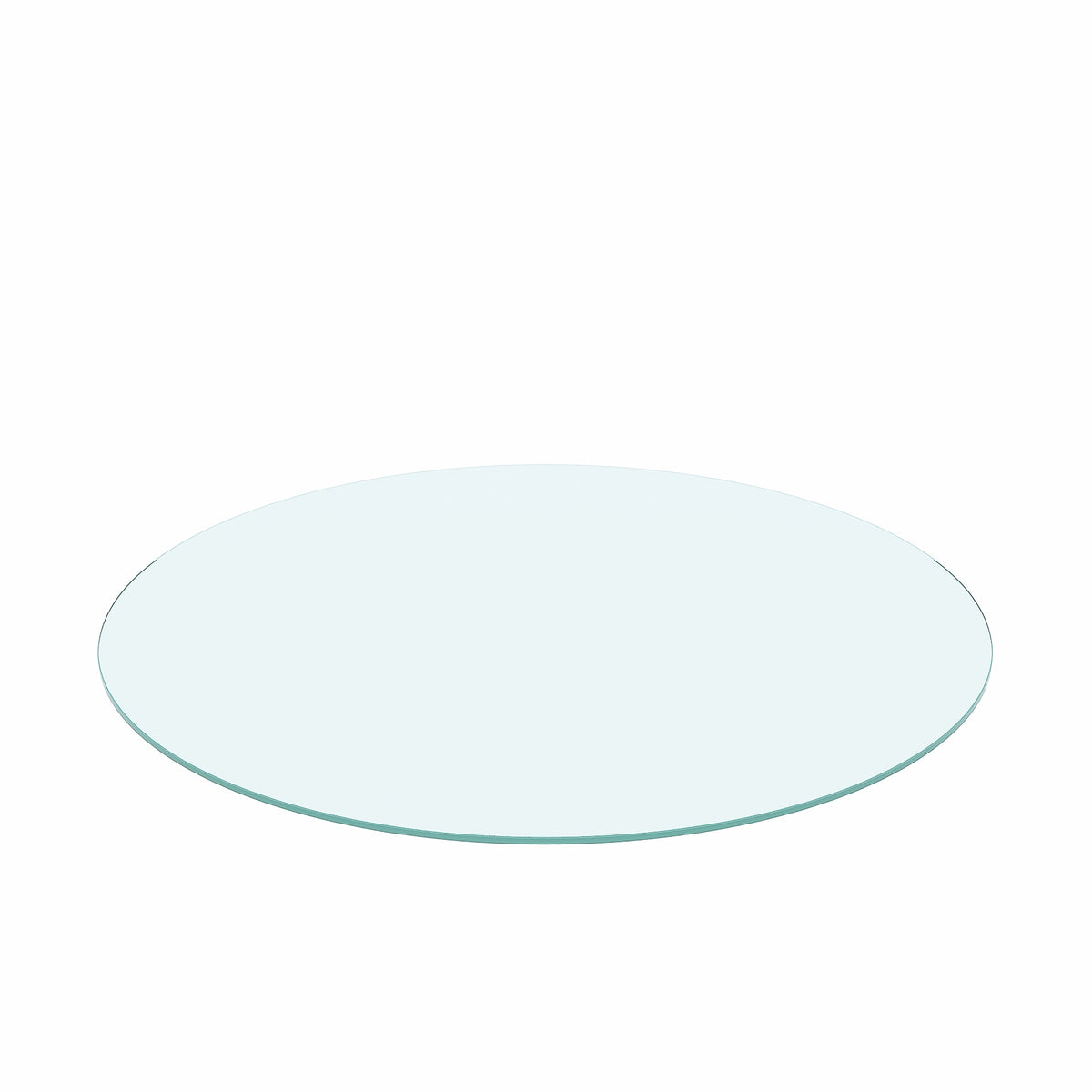 Clear 20' Round Tempered Glass Table Top with Flat Polished Edge, 1/4' Thick - Grand Goldman Shop