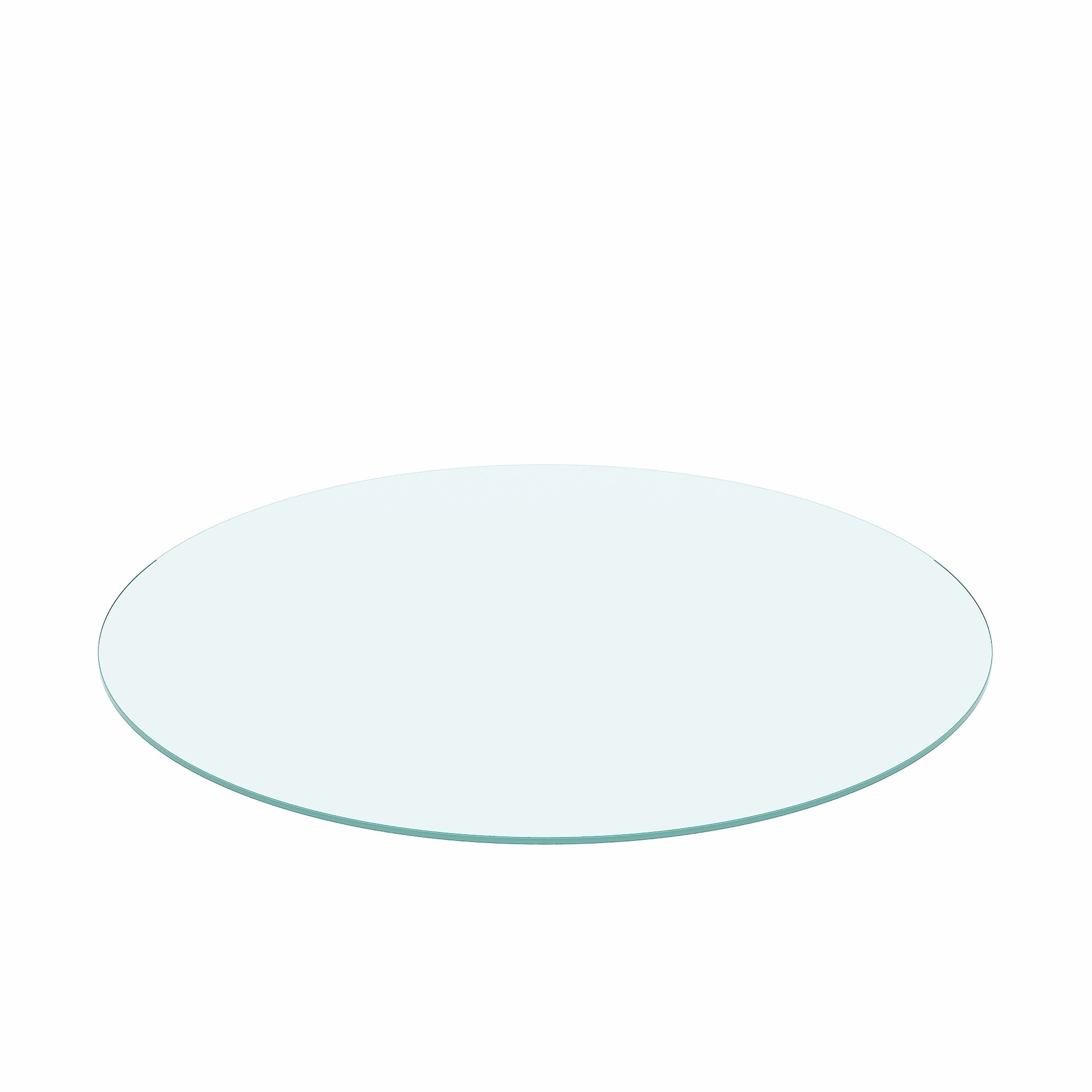 Clear 20' Round Tempered Glass Table Top with Flat Polished Edge, 1/4' Thick - Grand Goldman Shop