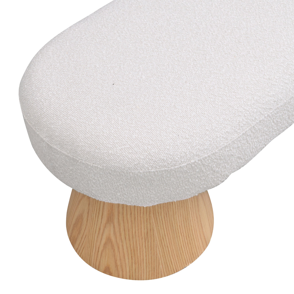 Dining Bench for Dining Room, Upholstered Bedroom End of Bed Entryway Bench Fabric Ottoman for Living Room, Beige Stool Top Wood Leg 300 LBS Weight Capacity - Grand Goldman Shop