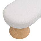 Dining Bench for Dining Room, Upholstered Bedroom End of Bed Entryway Bench Fabric Ottoman for Living Room, Beige Stool Top Wood Leg 300 LBS Weight Capacity - Grand Goldman Shop