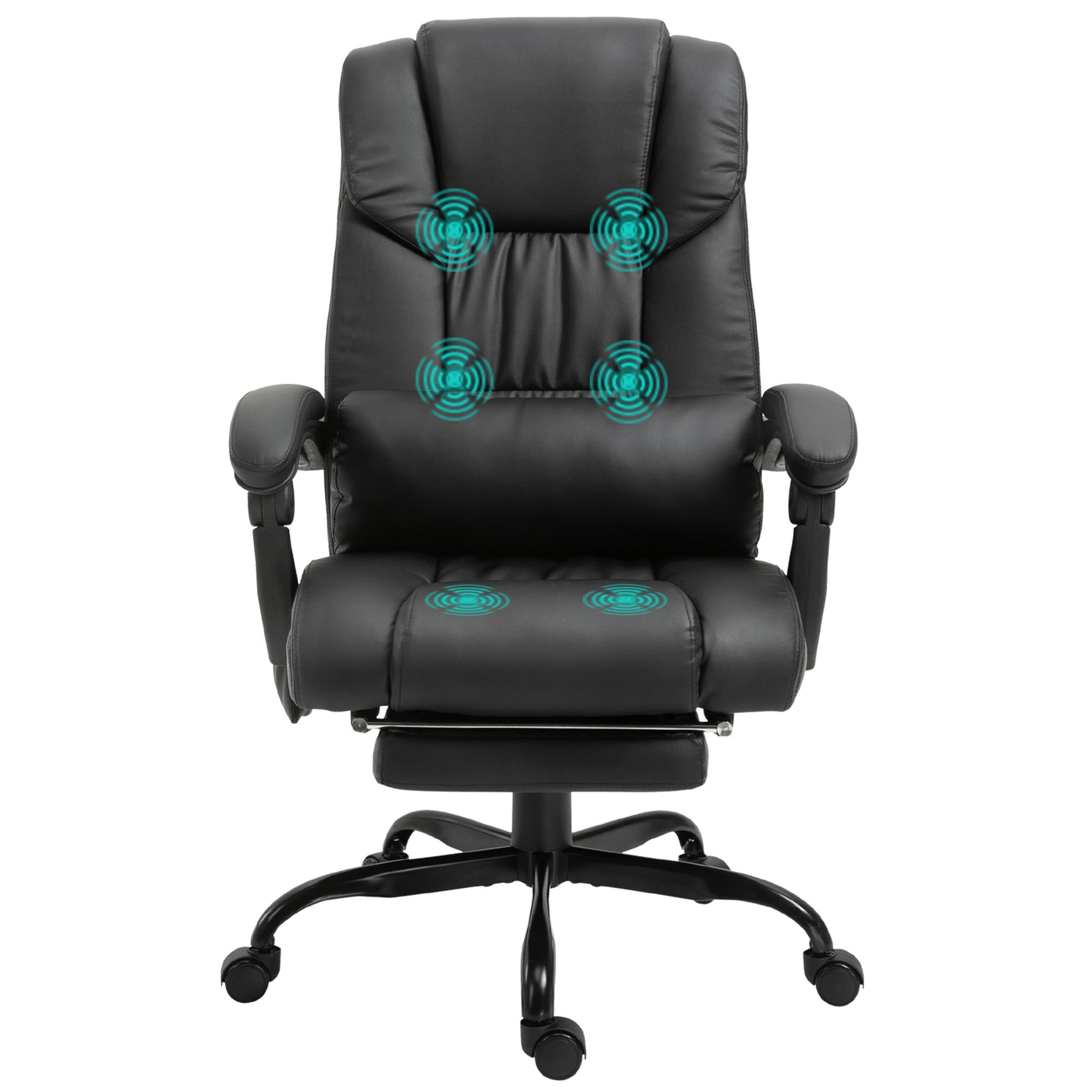 Vinsetto High Back Massage Office Chair with 6 Vibration Points, PU Leather Reclining Computer Chair, Ergonomic Office Chair 