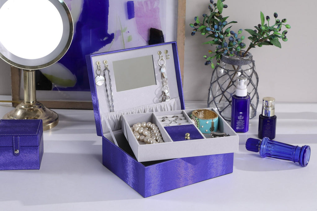 9.8' Long Jewelry Case, Azure Blue - Grand Goldman Shop