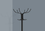 Coat Rack, Hall Tree, Free Standing, 12 Hooks, Entryway, 70'h, Umbrella Holder, Bedroom, Black Metal, Transitional - Grand Goldman Shop