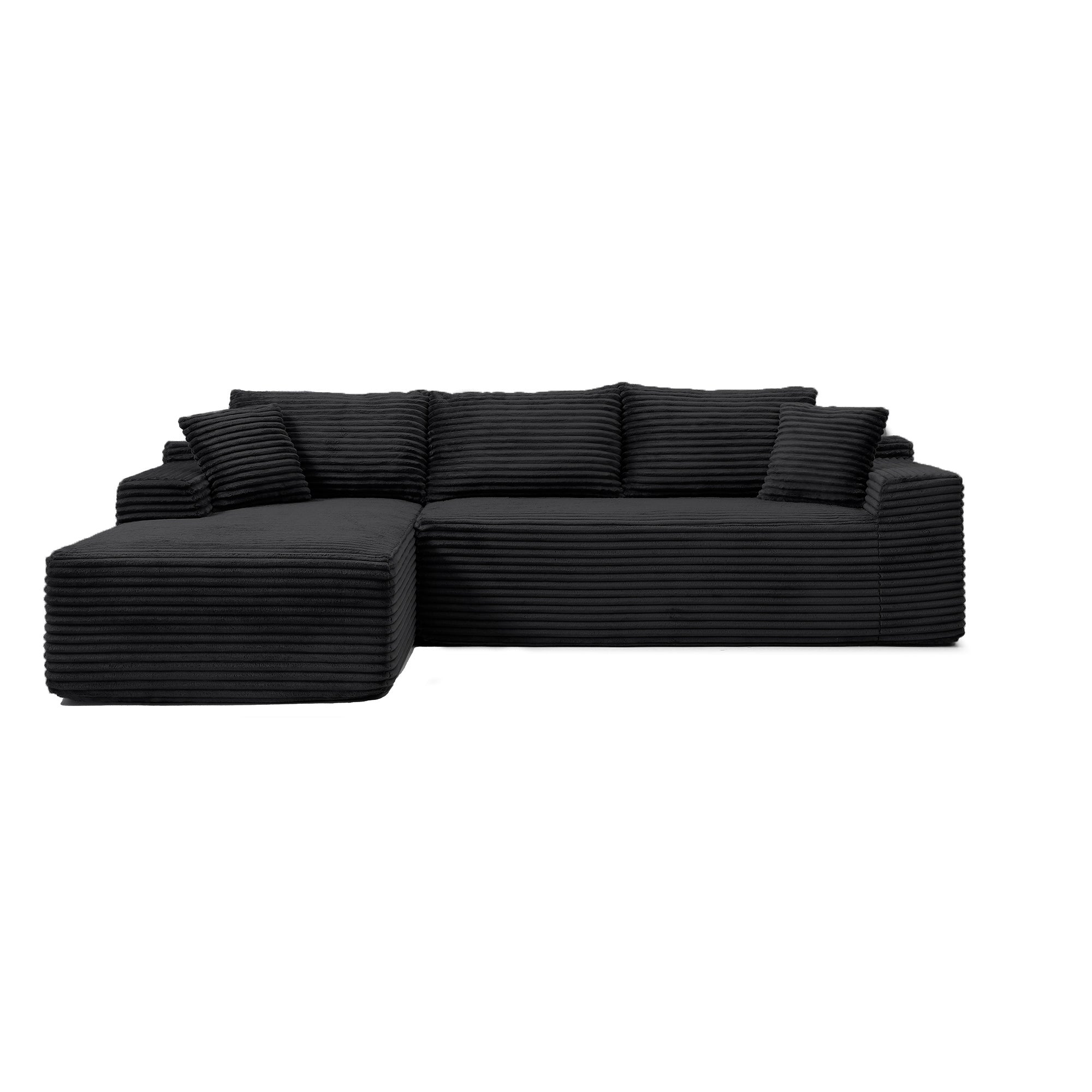 105'' Modular Sectional Sofa, Cloud Sectional Couch with Deep Seat, Modern Modular L-Shape Sofa Couch with Chaise,Upholstered Couches for Living Room Bedroom,No Assembly, (BLACK) - Grand Goldman Shop
