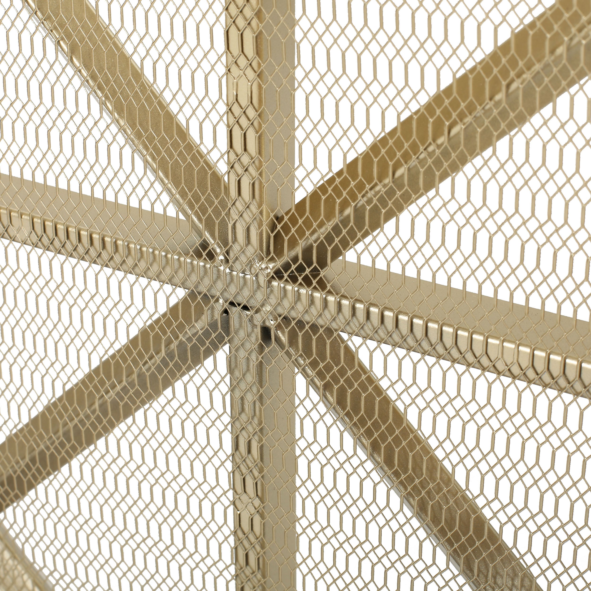 Margaret 3-Panel Fireplace Screen Iron Black/Gold - Grand Goldman Shop