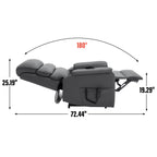 Grey Cat-proof Leather Dual Motor Infinite Position Up to 350 LBS Power Lift Recliner Chair with Power-Remote, Heat Massage and Heavy Duty Motion Mechanism - Grand Goldman Shop