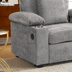 Modern Oversized Chair with Ottoman,Chenille Fabric Sofa Bed,Accent Chair Comfy Sofa with Cupholders and USB Charging Ports Chair for Living Room,Bedroom,Apartment - Grand Goldman Shop