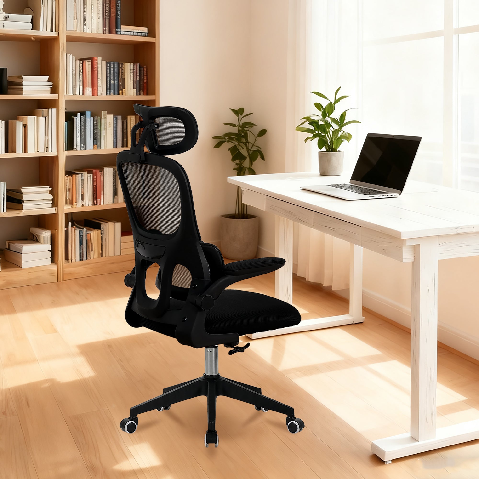 High Back Ergonomic Office Chair with Mesh Fabric, Black, Big and Tall Design for Home Office, Task Chair with Tilt Function,