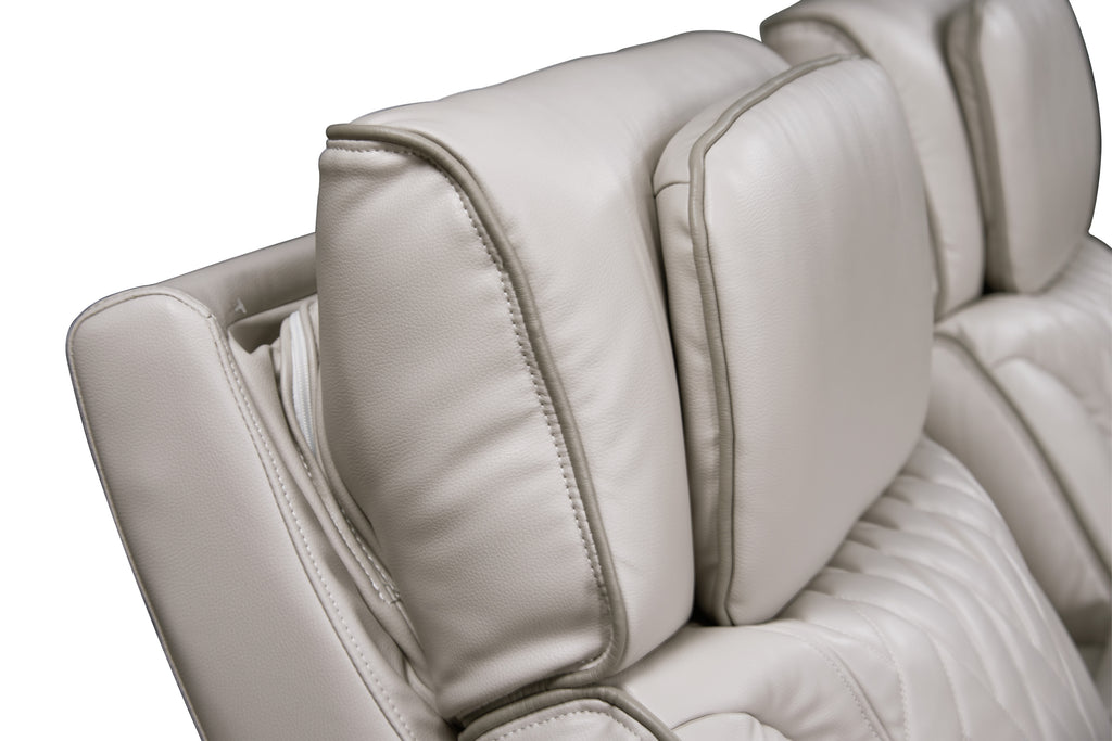Jazz Ice Leather Aire Transformer Power Reclining Sofa & Loveseat Living Room Set w/Power Headrest, Bluetooth Speakers, LED Lights, Wireless Charging Drop-Down Table, USB Ports, Storage & Cupholders - Grand Goldman Shop