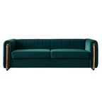 Contemporary Velvet Sofa Couch 84.25''W for Living Room, Green - Grand Goldman Shop