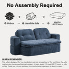 Modern Floor Sofa with 2 Pillows,Convertible Corduroy Fabric Foam-Filled Sleeper Sofa Bed, no assembly required,Convertible Sofa Cushion Unfolds into Quilt,Folding Mattress for Living Room,Playroom - Grand Goldman Shop