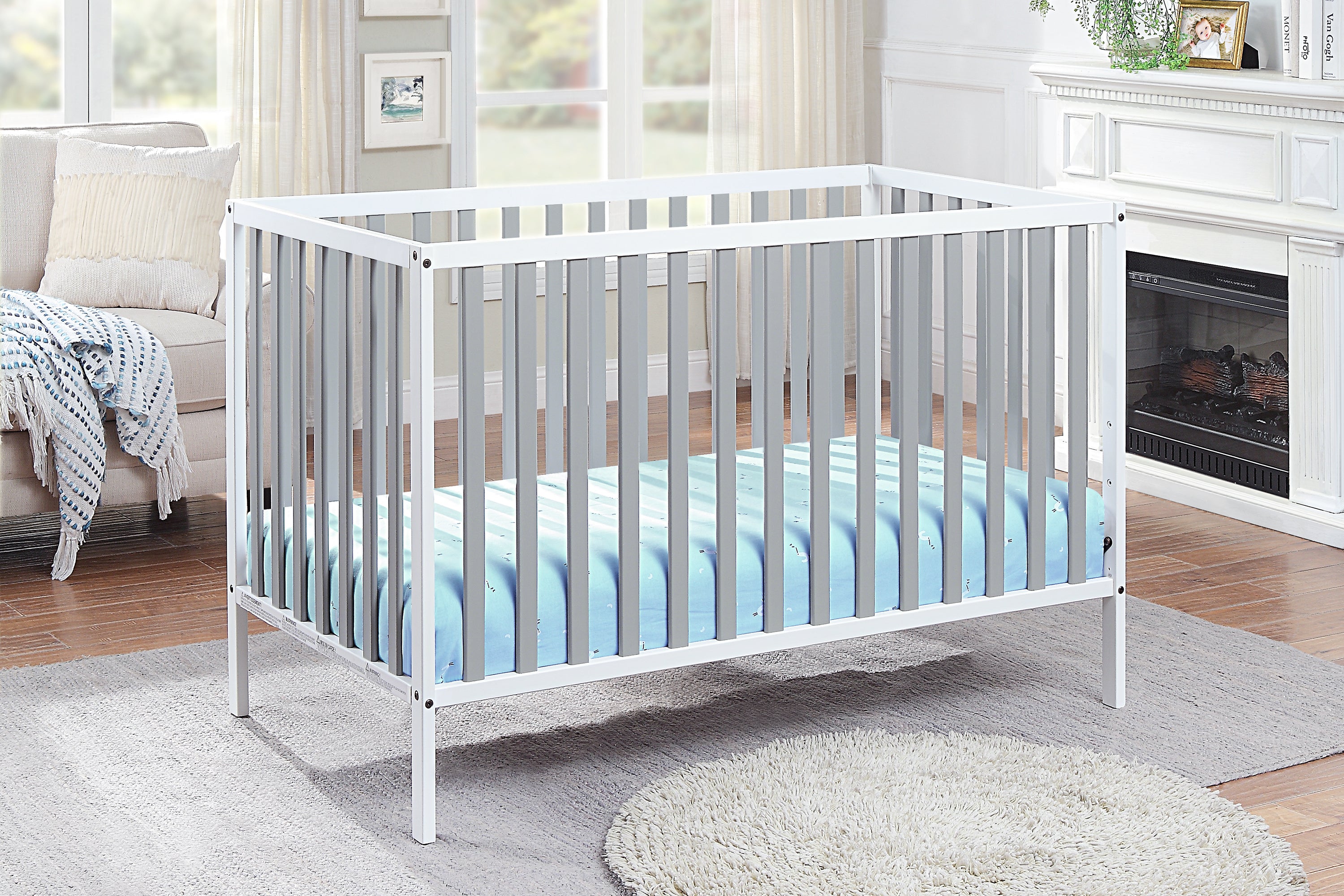 Deux Remi 3-in-1 Convertible Island Crib White/Gray | Premium Home Decor - Grand Goldman