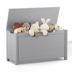 Kids Wooden Toy Box Storage with Safety Hinged Lid for Ages 2+ (Gray) | Premium Home Decor - Grand Goldman