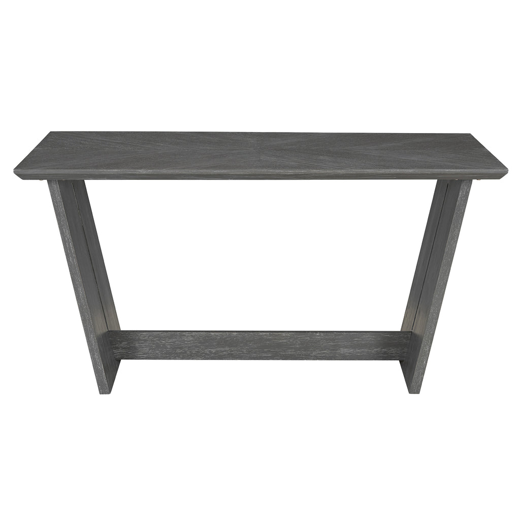 TREXM 6-Piece Retro Dining Table Set for 6, 60' Wood Kitchen Table and Chairs Set of 4 with Bench Designed Trestle Base for kitchen & Dining Room (Gray) - Grand Goldman Shop