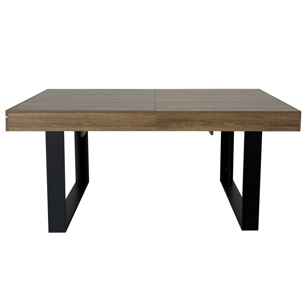 Rectangle extendable dining table for 6-10 people aged effect wood and black 160-200 cm - Grand Goldman Shop