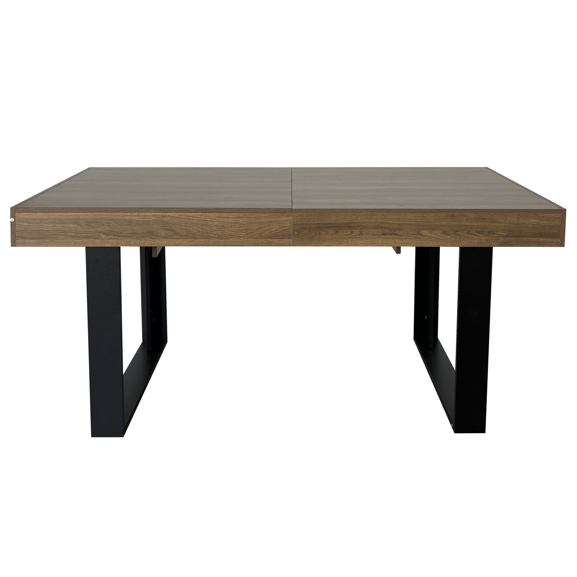 Rectangle extendable dining table for 6-10 people aged effect wood and black 160-200 cm - Grand Goldman Shop