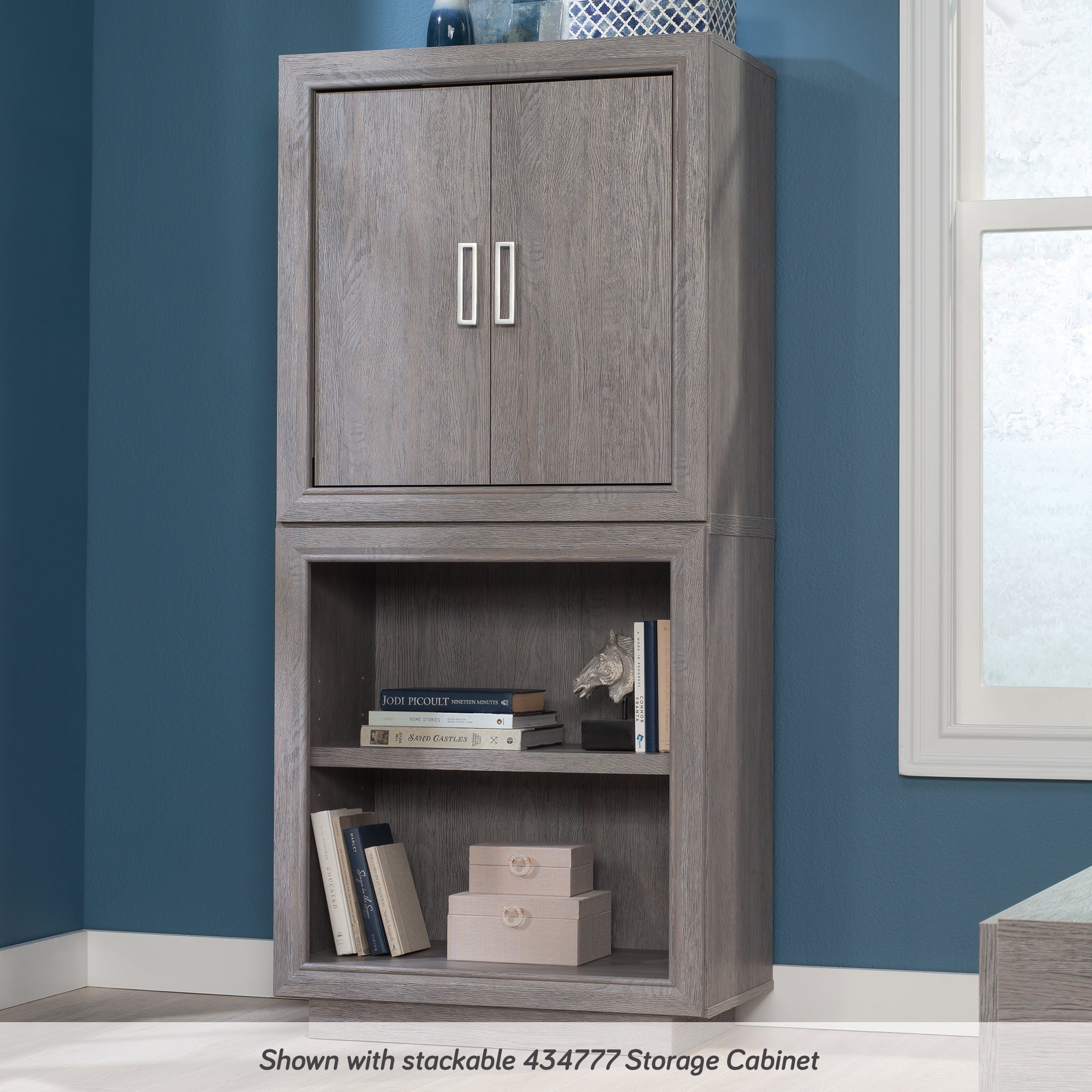 Storage Cabinet with Functional Design, Medium Gray finish - Grand Goldman
