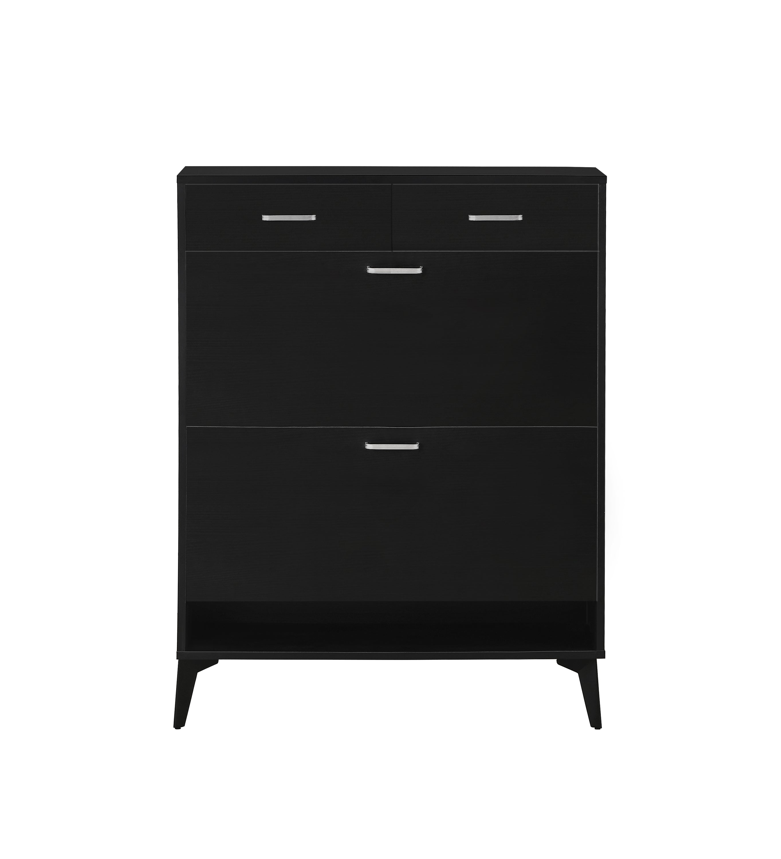 Large size Shoe Cabinet,Free Standing Tipping Bucket Shoe Rack Organizer with 2 Flip Drawers&2 Drawer,Modern Tipping Bucket for Entryway,Hallway,Bedroom-black - Grand Goldman Shop