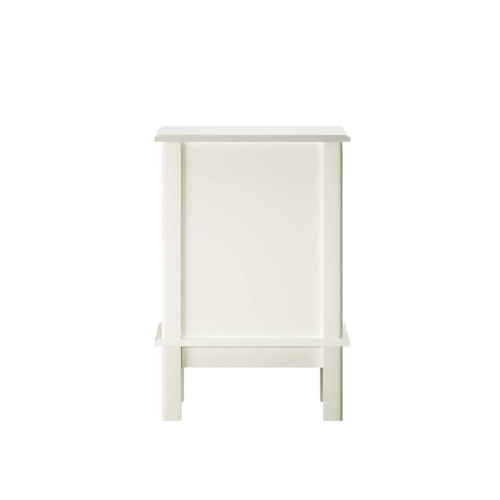 Modern  Nightstand with 2 Drawers, Bedroom Bedside Table with Gold Handles, Sturdy Wood Accent Table for Small Spaces, Living Room, Kids Room & Guest Room-Off White - Grand Goldman Shop
