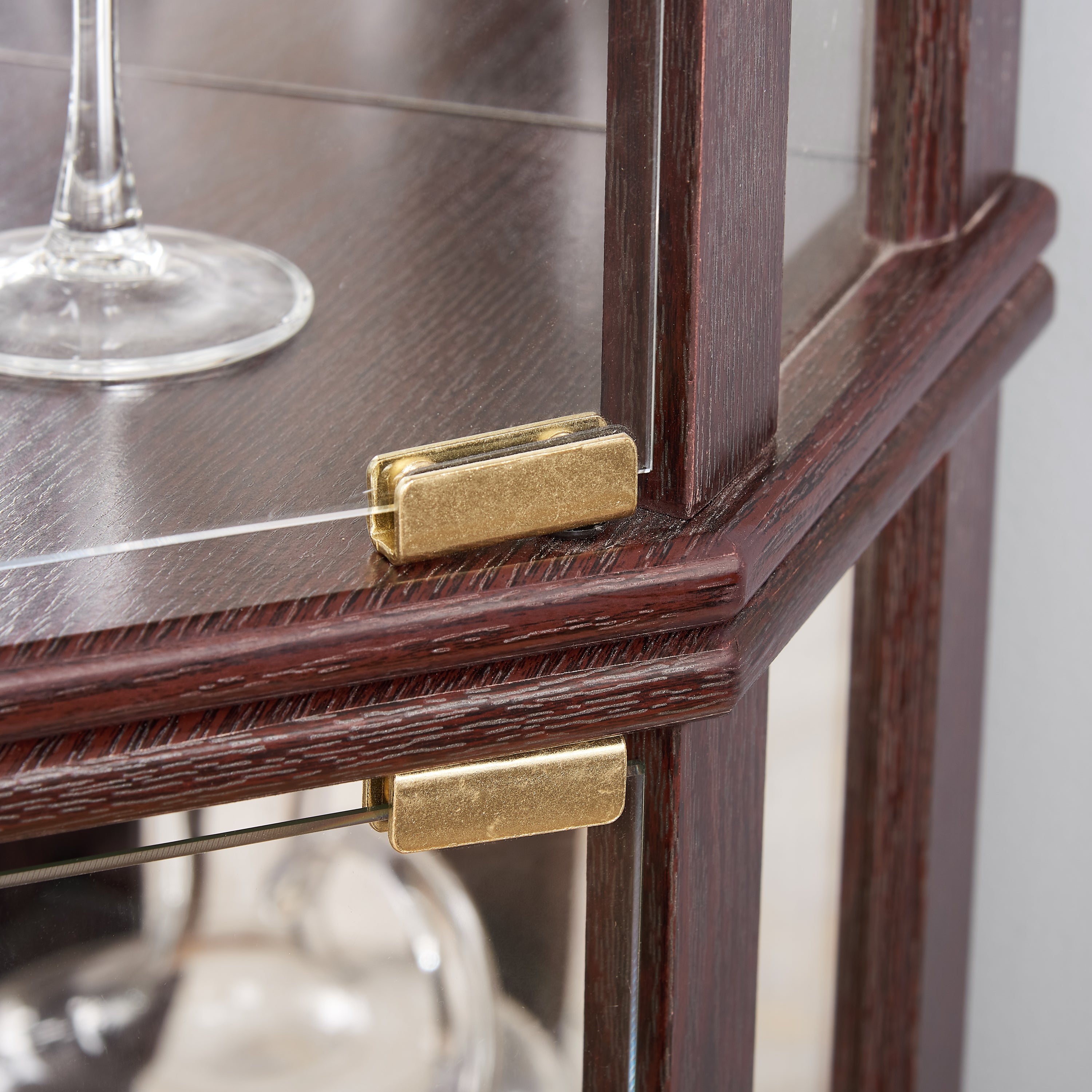 Corner Lighted Curio Cabinet Corner Glass Cabinet Lighted Curio Cabinet Corner Display Case for Living Room, Curio Cabinet, Antique collection, Wine,Bar Glass Storage Light Included,Dark Cherry - Grand Goldman Shop
